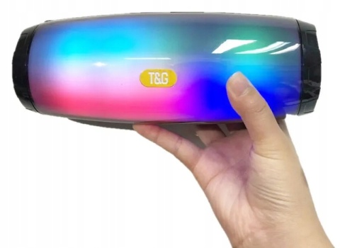 GŁOŚNIK PRZENOŚNY BLUETOOTH INTELIGENTNY RGB LED 2X5W USB/TF/FM CZARNY