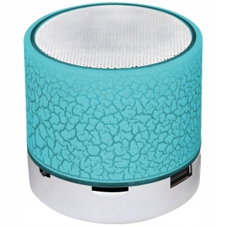GŁOŚNIK PRZENOŚNY BLUETOOTH LED MP3/MICROSD 3W NIEBIESKI Z PODŚWIETLENIEM