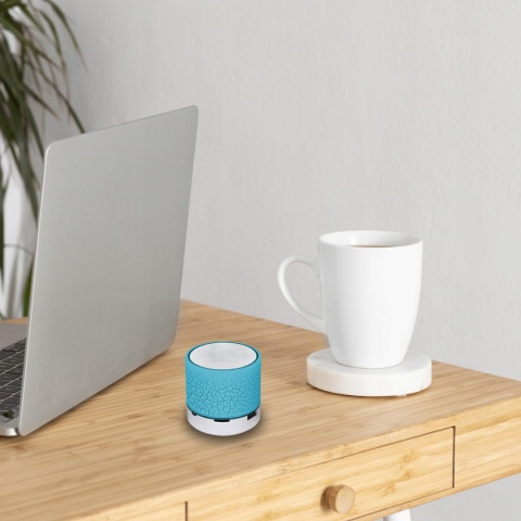 GŁOŚNIK PRZENOŚNY BLUETOOTH LED MP3/MICROSD 3W NIEBIESKI Z PODŚWIETLENIEM