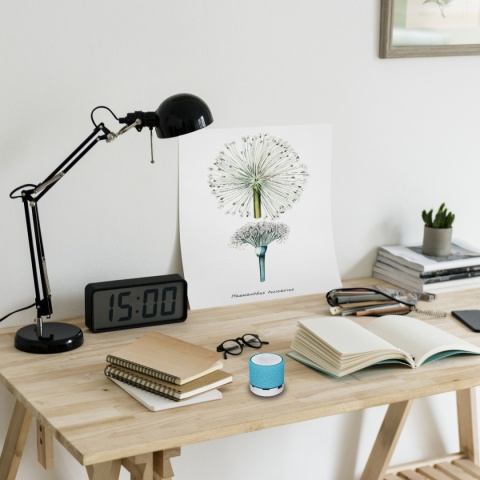 GŁOŚNIK PRZENOŚNY BLUETOOTH LED MP3/MICROSD 3W NIEBIESKI Z PODŚWIETLENIEM