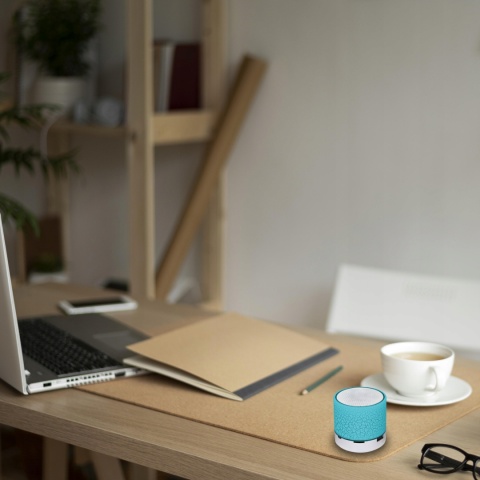 GŁOŚNIK PRZENOŚNY BLUETOOTH LED MP3/MICROSD 3W NIEBIESKI Z PODŚWIETLENIEM