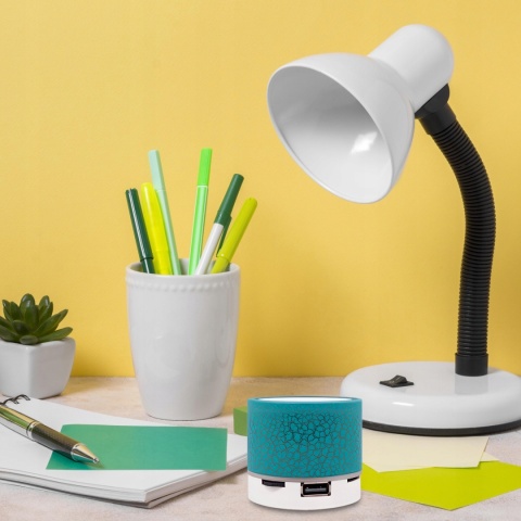 GŁOŚNIK PRZENOŚNY BLUETOOTH LED MP3/MICROSD 3W NIEBIESKI Z PODŚWIETLENIEM