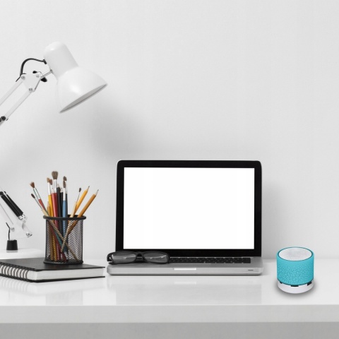 GŁOŚNIK PRZENOŚNY BLUETOOTH LED MP3/MICROSD 3W NIEBIESKI Z PODŚWIETLENIEM