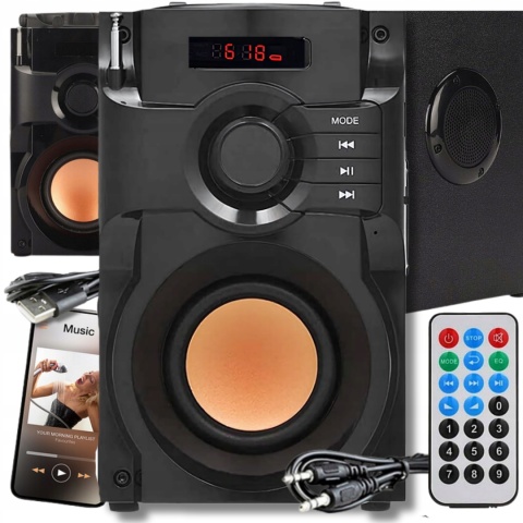 GŁOŚNIK PRZENOŚNY BOOMBOX 10W BLUETOOTH FM USB AUX MP3 KARAOKE + PILOT