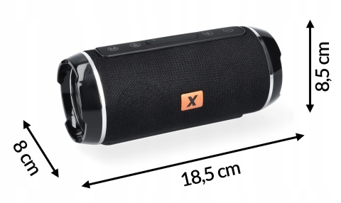 GŁOŚNIK PRZENOŚNY XTECH BLUETOOTH 5.1 USB/SD/FM AUX, ODPORNY NA ZACHLAPANIA