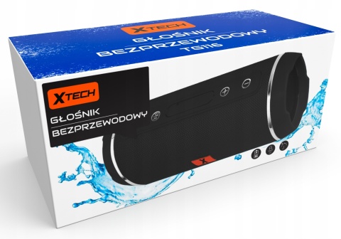 GŁOŚNIK PRZENOŚNY XTECH BLUETOOTH 5.1 USB/SD/FM AUX, ODPORNY NA ZACHLAPANIA
