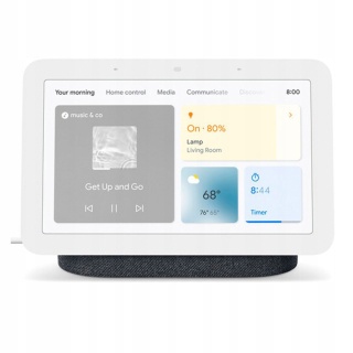 INTELIGENTNY GŁOŚNIK GOOGLE NEST HUB 2 CZARNY STEROWANIE GESTAMI I GŁOSEM