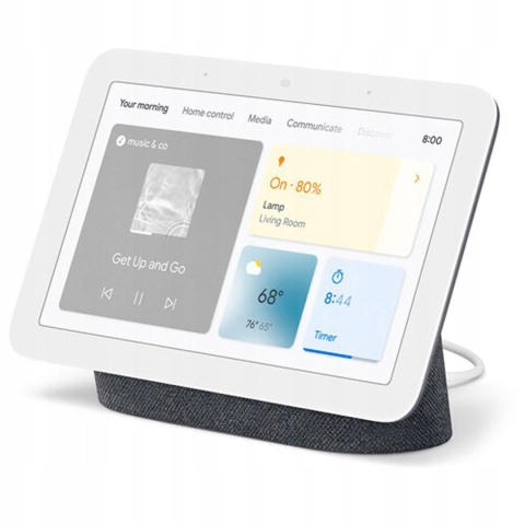 INTELIGENTNY GŁOŚNIK GOOGLE NEST HUB 2 CZARNY STEROWANIE GESTAMI I GŁOSEM