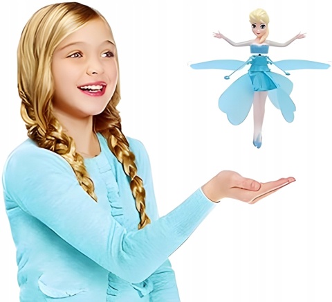 LATAJĄCA WRÓŻKA KWIATOWA LALKA USB - STEROWANA RĘKĄ, DLA DZIECI KRAINA LODU