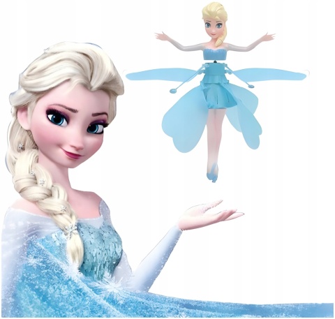 LATAJĄCA WRÓŻKA KWIATOWA LALKA USB - STEROWANA RĘKĄ, DLA DZIECI KRAINA LODU