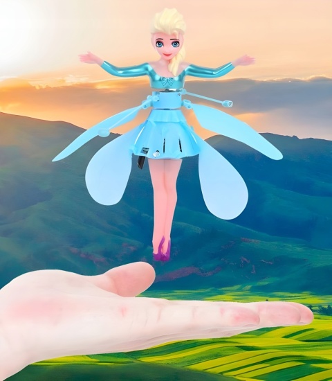 LATAJĄCA WRÓŻKA KWIATOWA LALKA USB - STEROWANA RĘKĄ, DLA DZIECI KRAINA LODU