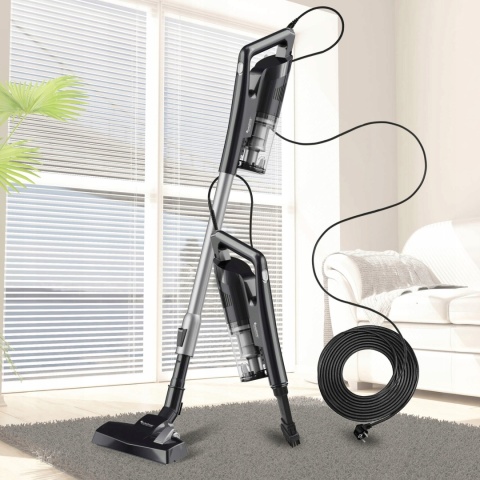 MOCNY ODKURZACZ PIONOWY RĘCZNY CYKLONOWY BEZWORKOWY 600W 14 KPA 5M KABEL