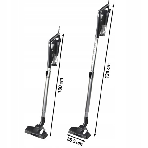 MOCNY ODKURZACZ PIONOWY RĘCZNY CYKLONOWY BEZWORKOWY 600W 14 KPA 5M KABEL