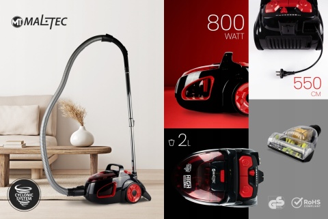 ODKURZACZ BEZWORKOWY CYKLONOWY DOMOWY HEPA TURBOSZCZOTKA LEKKI MOCNY 4200Wt