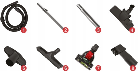 ODKURZACZ CYKLONOWY BEZWORKOWY HEPA TURBOSZCZOTKA LUND 700W 5 SZCZOTEK