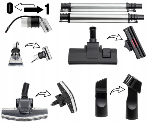 ODKURZACZ PIORĄCY RIWALL HARTMANN DO DYWANÓW TAPICERKI MOC MEGA ZESTAW