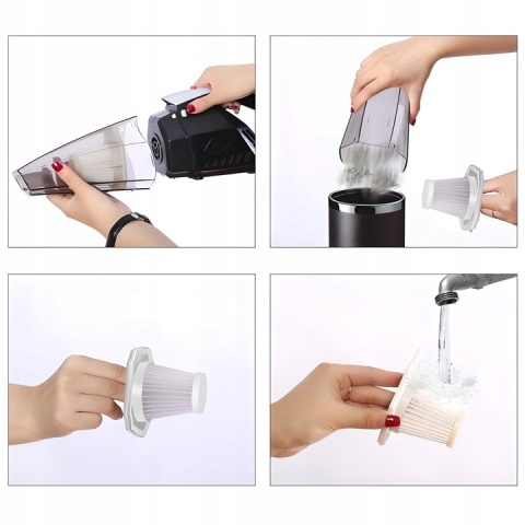 Odkurzacz Samochodowy BEZWORKOWY CYKLONOWY Ręczny Hepa Do Auta Domu+GRATIS