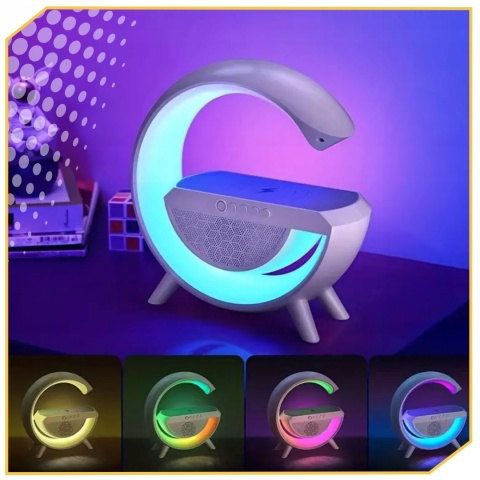 PRZENOŚNY GŁOŚNIK XXL BLUETOOTH Z LAMPKĄ I ŁADOWARKĄ INDUKCYJNĄ 10W BIAŁY