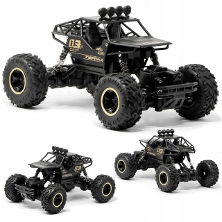 RC AUTO TERENOWE CZARNE 1:16 METAL 4X4, 2 SILNIKI, AMORTYZATORY ANTYKOLIZJA