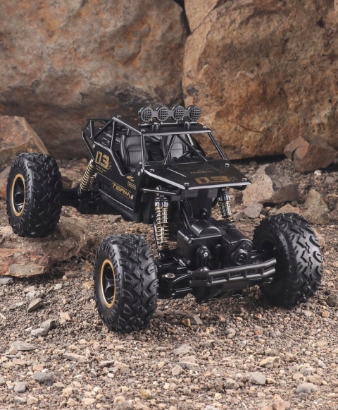RC AUTO TERENOWE CZARNE 1:16 METAL 4X4, 2 SILNIKI, AMORTYZATORY ANTYKOLIZJA