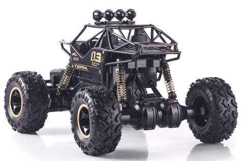 RC AUTO TERENOWE CZARNE 1:16 METAL 4X4, 2 SILNIKI, AMORTYZATORY ANTYKOLIZJA