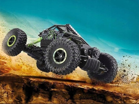 SAMOCHÓD ZDALNIE STEROWANY TERENOWY AUTO RC DUŻE KOŁA 2 SILNIKI 4X4 DUŻY