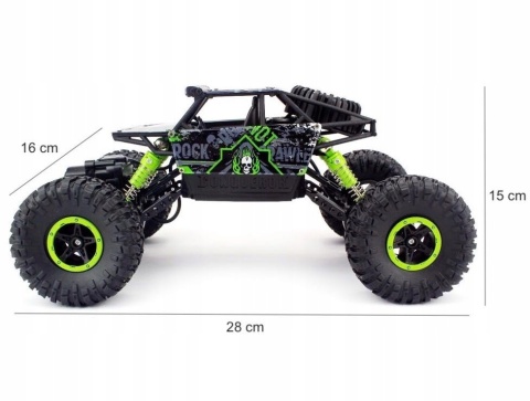 SAMOCHÓD ZDALNIE STEROWANY TERENOWY AUTO RC DUŻE KOŁA 2 SILNIKI 4X4 DUŻY