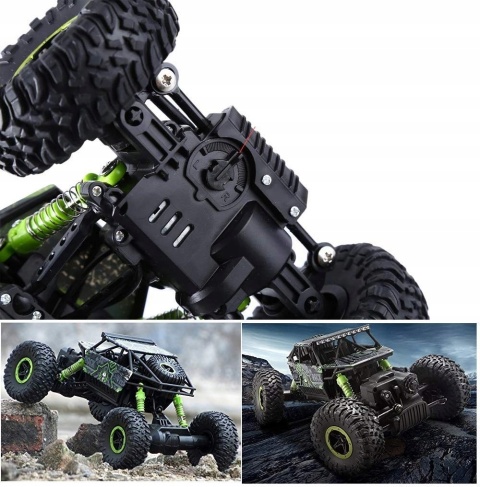 SAMOCHÓD ZDALNIE STEROWANY TERENOWY AUTO RC DUŻE KOŁA 2 SILNIKI 4X4 DUŻY