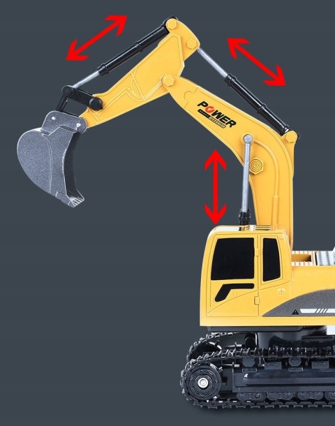 ZDALNIE STEROWANA KOPARKA-SPYCHACZ RC Z EFEKTAMI ŚWIETLNYMI I DŹWIĘKOWYMI