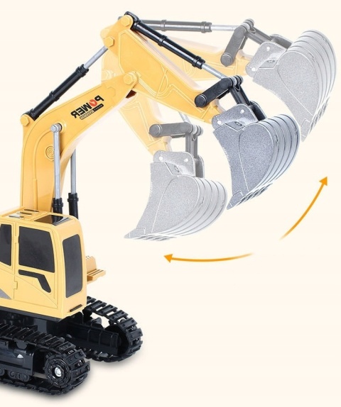 ZDALNIE STEROWANA KOPARKA-SPYCHACZ RC Z EFEKTAMI ŚWIETLNYMI I DŹWIĘKOWYMI