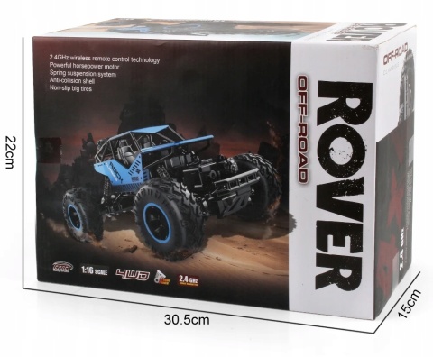 ZDALNIE STEROWANE AUTO TERENOWE 4X4 1:16 METALOWA KAROSERIA AMORTYZATORY