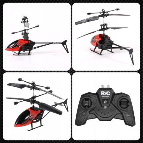ZDALNIE STEROWANY HELIKOPTER RC Z LED I STABILIZACJĄ ŻYROSKOPOWĄ CZERWONY