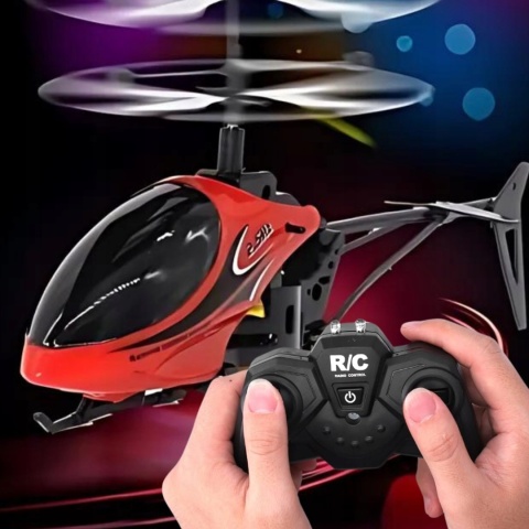 ZDALNIE STEROWANY HELIKOPTER RC Z LED I STABILIZACJĄ ŻYROSKOPOWĄ CZERWONY