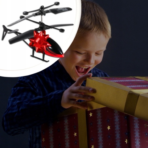 ZDALNIE STEROWANY HELIKOPTER RC Z LED I STABILIZACJĄ ŻYROSKOPOWĄ CZERWONY