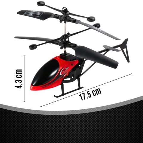 ZDALNIE STEROWANY HELIKOPTER RC Z LED I STABILIZACJĄ ŻYROSKOPOWĄ CZERWONY