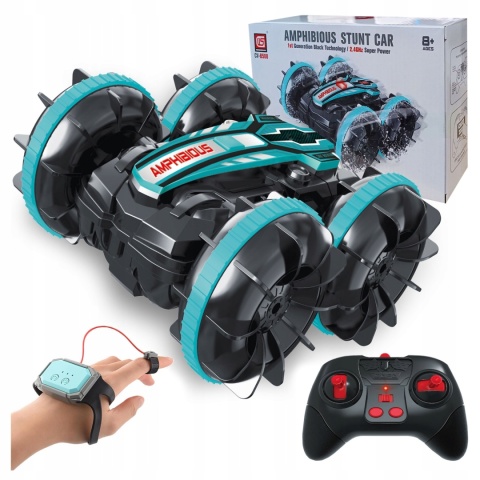 ZDALNIE STEROWANY SAMOCHÓD RC AMFIBIA 4X4, 360° OBROTY, STEROWANIE GESTAMI