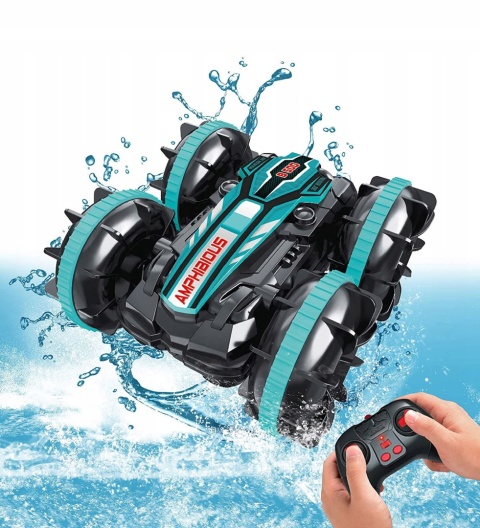 ZDALNIE STEROWANY SAMOCHÓD RC AMFIBIA 4X4, 360° OBROTY, STEROWANIE GESTAMI