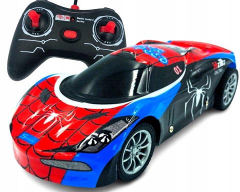 ZDALNIE STEROWANY SAMOCHÓD SPIDER-MAN SPORTOWY Z PILOTEM, ŚWIATŁA LED PILOT