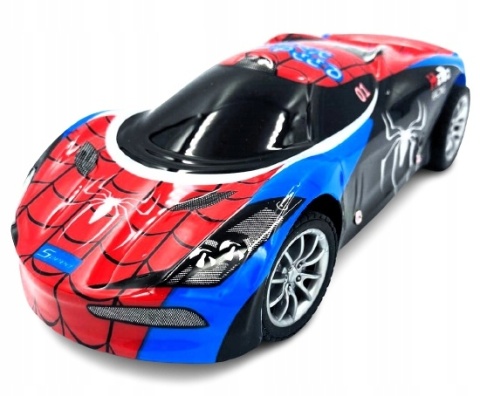 ZDALNIE STEROWANY SAMOCHÓD SPIDER-MAN SPORTOWY Z PILOTEM, ŚWIATŁA LED PILOT