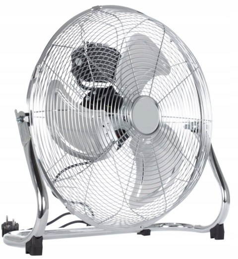 Duży Wydajny Chromowany Cyrkulator Powietrza Metalowy 75W 3 Tryby Obracany