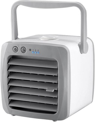 Mocny Cichy Klimator Przenośny Usb Na Wodę Biały Mini Cooler 3 Tryby Led 7W