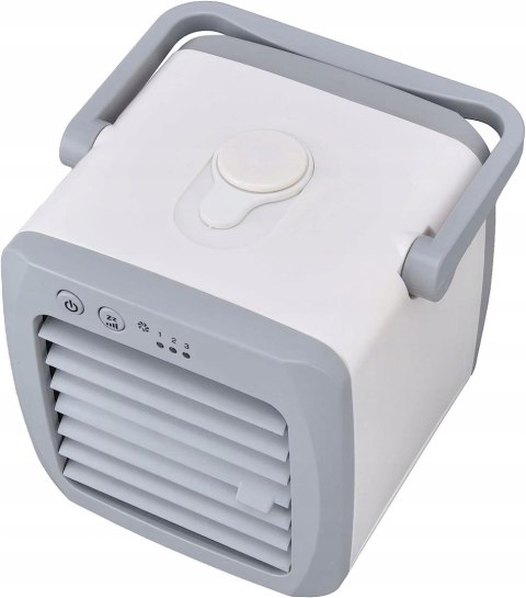 Mocny Cichy Klimator Przenośny Usb Na Wodę Biały Mini Cooler 3 Tryby Led 7W