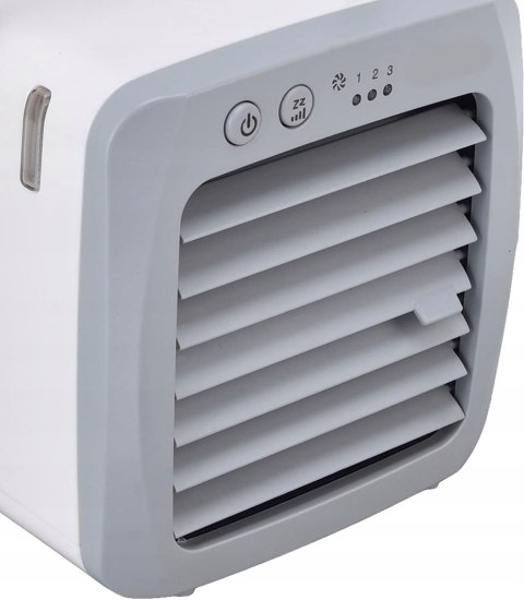 Mocny Cichy Klimator Przenośny Usb Na Wodę Biały Mini Cooler 3 Tryby Led 7W