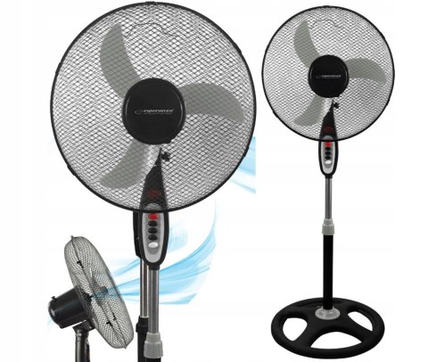 Mocny Wentylator Stojący Typhon 16 50 W 3 Tryby Czarny Cicha Praca Wydajny
