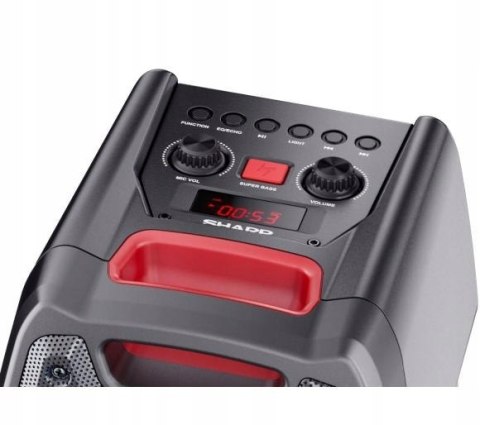 Power Audio Sharp Ps-929 Ipx5 180W Bluetooth Led Usb Mobilny Bass 6H Pracy!