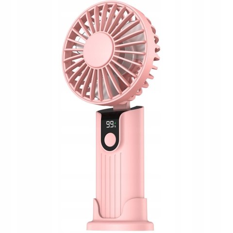 Przenośny Cichy Mini Wentylator 3W1 Topkk38 Ręczny Biurkowy 2400Mah Różowy