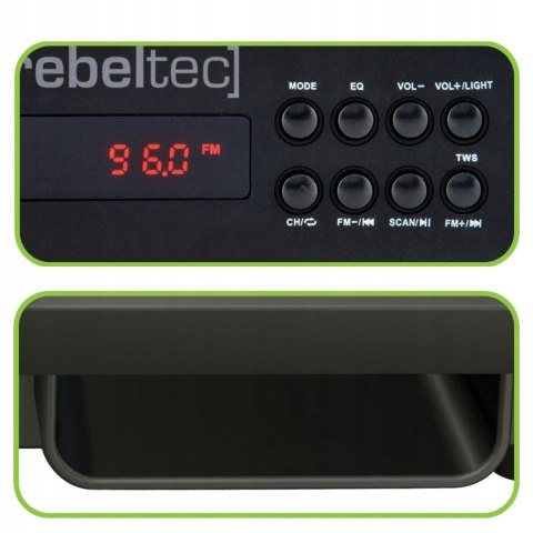 Przenośny Głośnik Bluetooth 12W Radio Fm Usb Sd Tws Eq Lcd 9H Bass Czarny