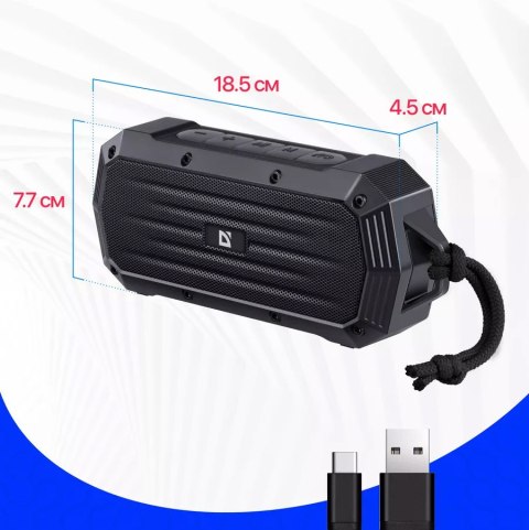 Przenośny Głośnik Bluetooth Defender Octagon Ipx5 5W Tws Fm Usb Czarny 10H
