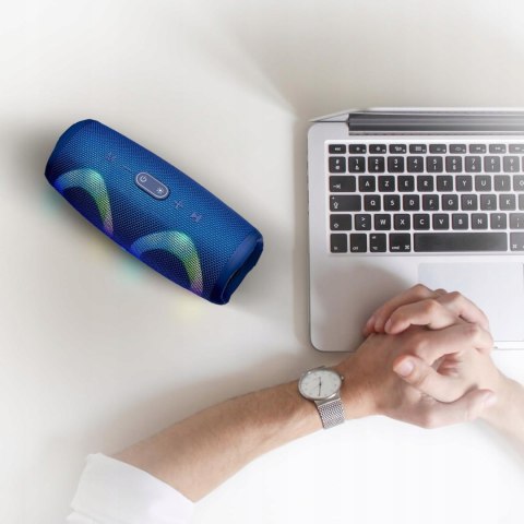 Przenośny Głośnik Bluetooth Defender Q22023 Led 10W Usb Sd Fm Aux Niebieski