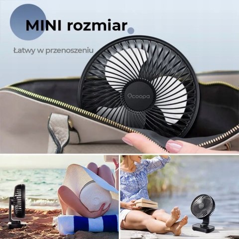 Przenośny Mini Wentylator Ocoopa D606 Grafitowy Usb 4 Tryby Akumulator 3600